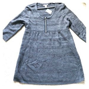 Style&Co Petite: Sweater Dress with quarter zip